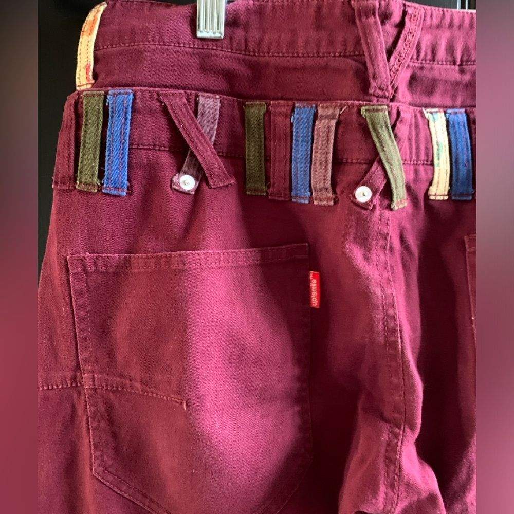 RHP POP ART! UP!SMILE Double Waist Unique Smiley Pants Jeans | Medium - Picture 5 of 12